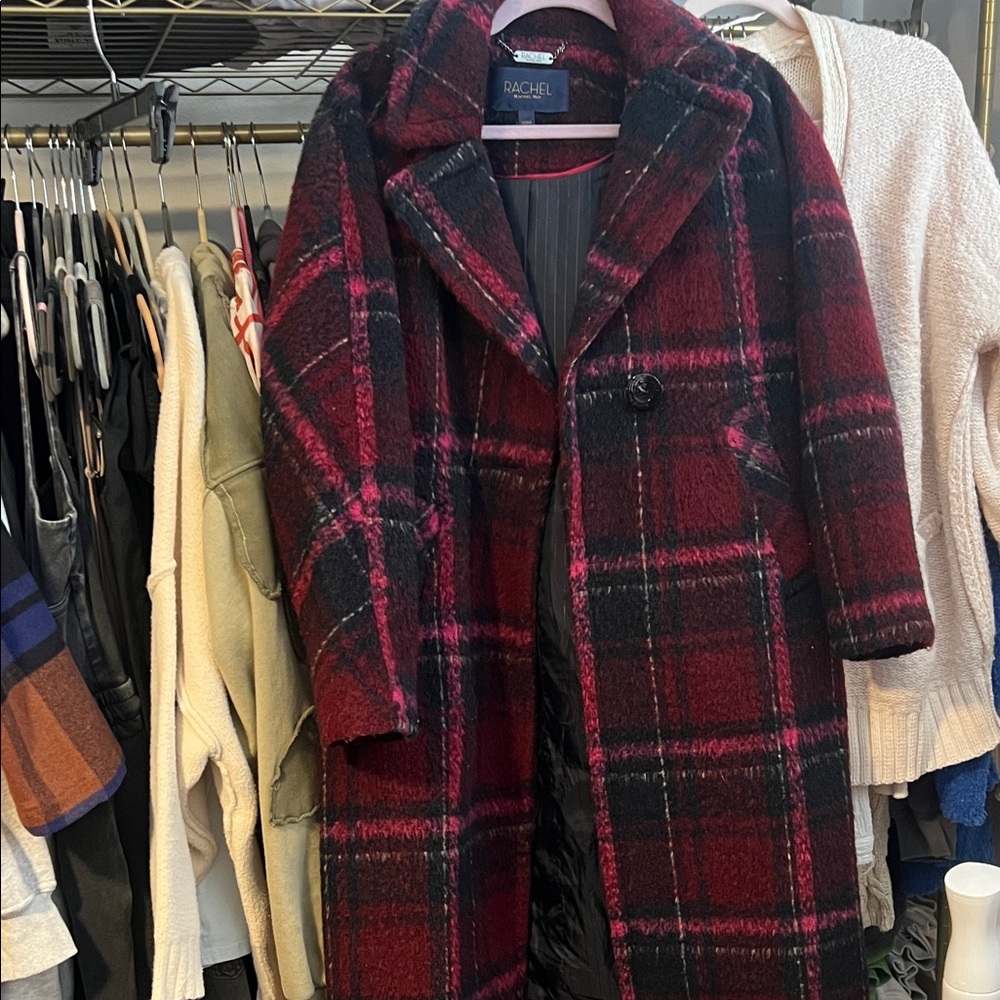 Rachel Red and Black Checkered Coat